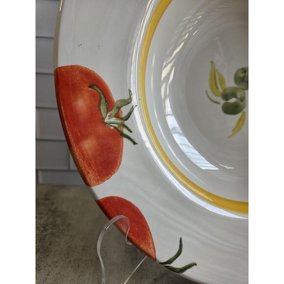 Crate & Barrel White Vegetable Serving Bowl/Judith Moss Kruger Italy 13½" GUC - Picture 5 of 14